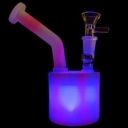 6 Silicone LED Puck Bubbler Water Pipe - with 14M Bowl & 4mm Banger