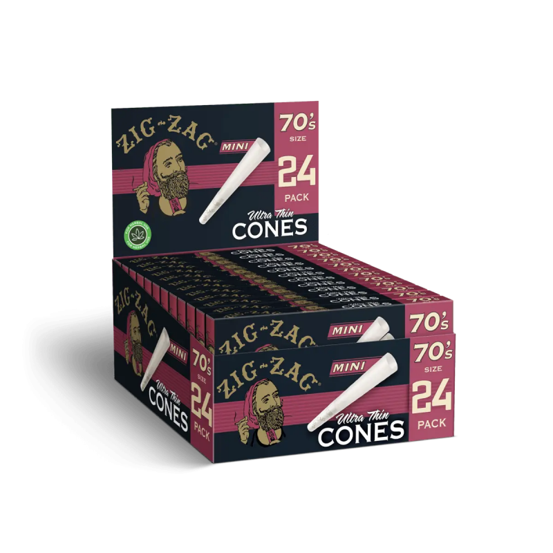 Zig Zag Mini Ultra Thin 70's Cones 24pk