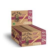 Zig Zag 70's Unbleached Mini Cones 24pk